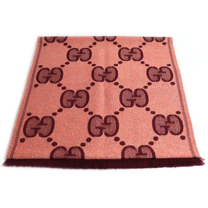 GUCCI（グッチ） GGウール ラメ ジャカード スカーフ ロゴ マフラー