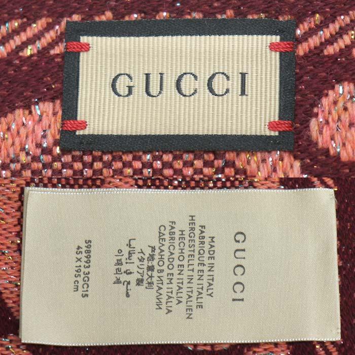 GUCCI（グッチ） GGウール ラメ ジャカード スカーフ ロゴ マフラー