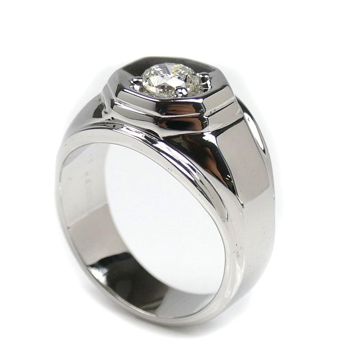 K18WG ホワイトゴールド リング・指輪 ダイヤモンド1.021ct 24号 16.9g 