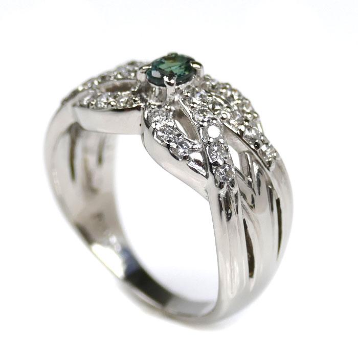 Pt900プラチナ リング・指輪 アレキサンドライト0.25ct ダイヤモンド 