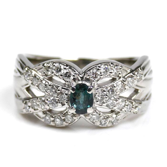 Pt900プラチナ リング・指輪 アレキサンドライト0.25ct ダイヤモンド 