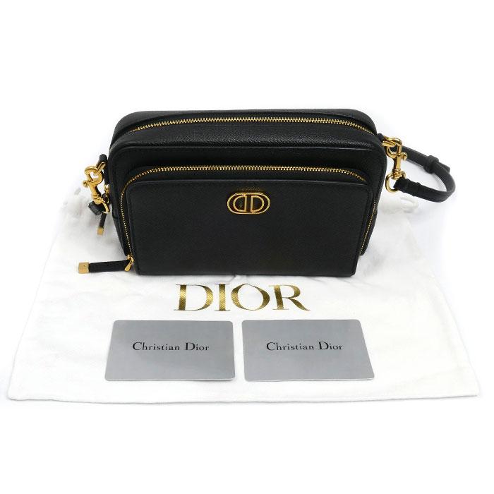 Dior ディオール カロ ダブルポーチ ショルダーバッグ ブラック 