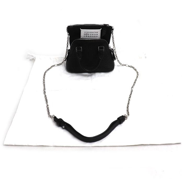 MAISON MARGIELA メゾンマルジェラ  5AC クラシック BABY ポーチ チェーンショルダー ショルダーバッグ ブラック SB3WG0025 P4455 T8013 レディース【中古】【美品】 MAISON MARGIELA メゾンマルジェラ 5AC クラシック BABY ポーチ