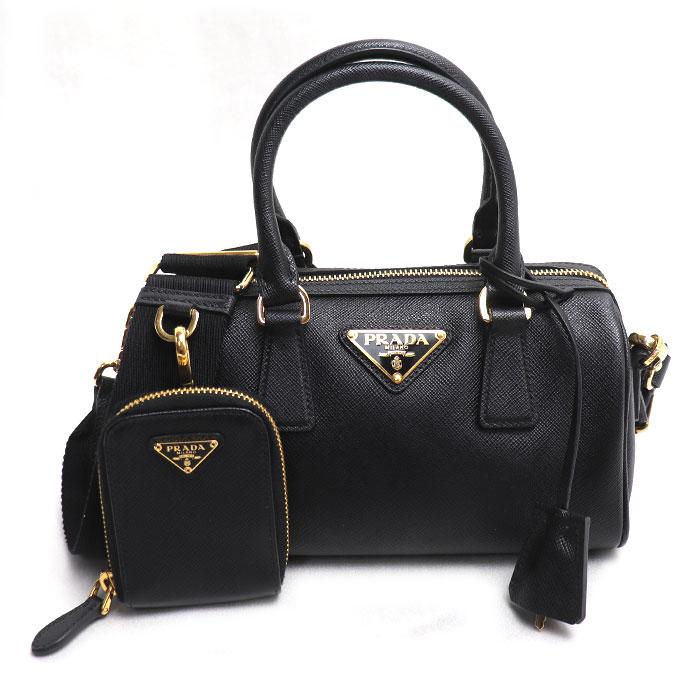 PRADA プラダ サフィアーノ ラクス 2Wayショルダーバッグ ブラック 1BB846 IC レディース【中古】 PRADA（プラダ） サフィアーノ ラクス 2Wayショルダーバッグ ブラック