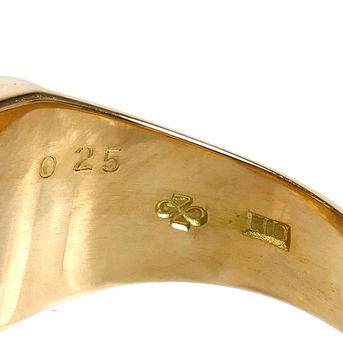 K18YG イエローゴールド 印台 リング・指輪 ダイヤモンド0.25ct 20号
