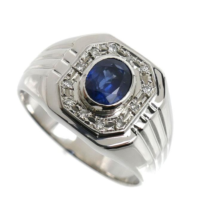 中古美品 Pt900プラチナリング 6g Pt900プラチナ リング・指輪 サファイア1.41ct ダイヤモンド0.08ct