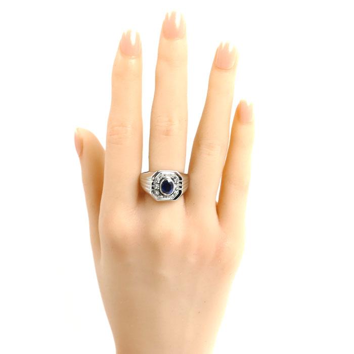 Pt900プラチナ リング・指輪 サファイア1.41ct ダイヤモンド0.08ct