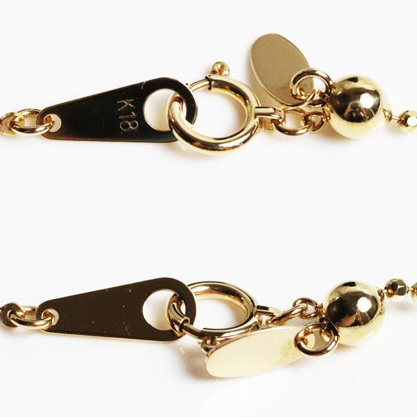 K18 ボールチェーンネックレス 4.5g 約~45.5cm 金 イエローゴールド  