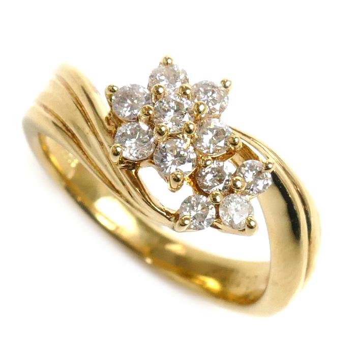 K18YG イエローゴールド ダイヤ リング・指輪 ダイヤモンド0.40ct 7号 