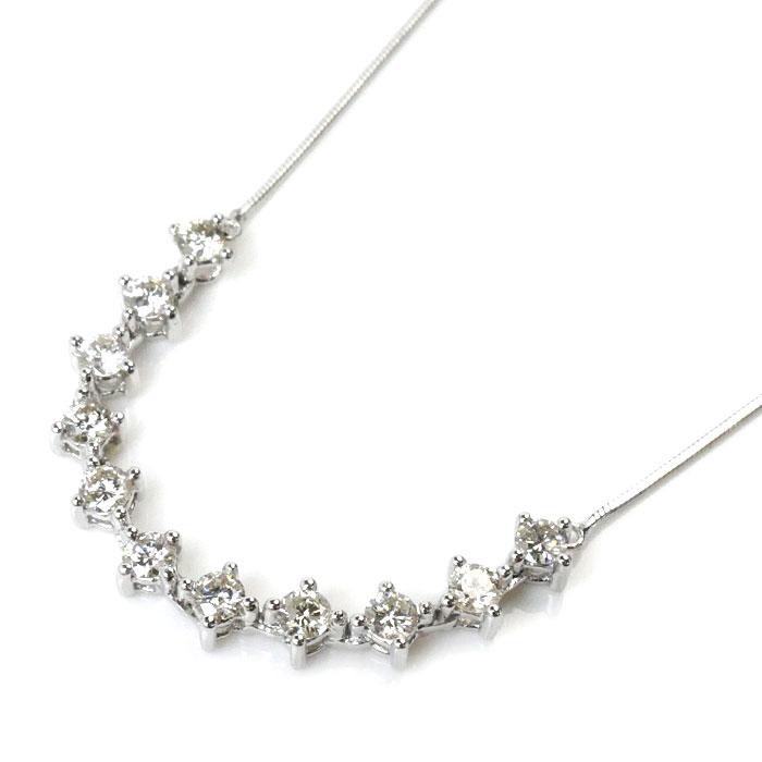 K18WG ホワイトゴールド ダイヤ ネックレス ダイヤモンド 3.6g 42cm  