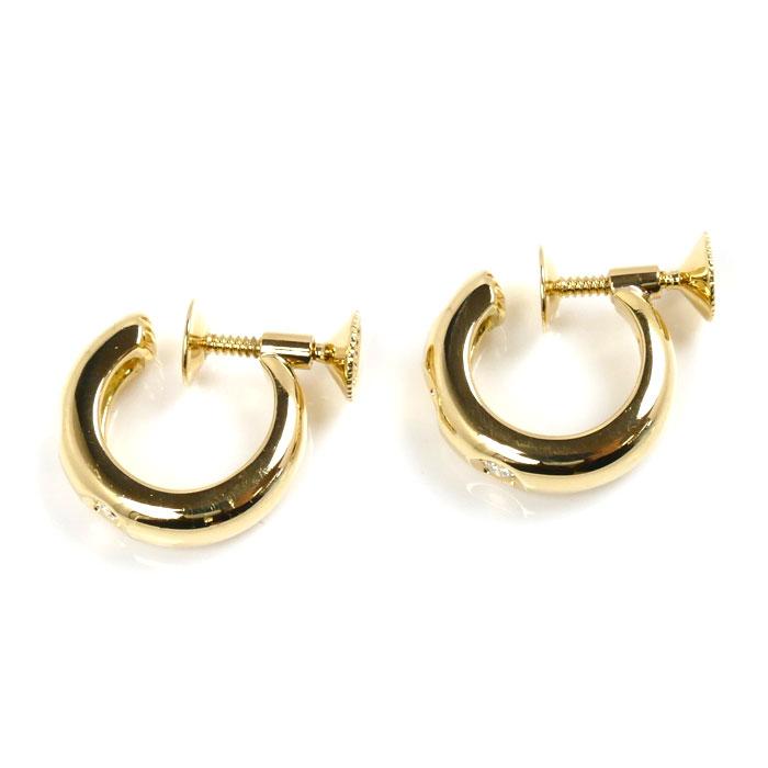 MIKIMOTO ミキモト K18YG イエローゴールド フープ イヤリング  