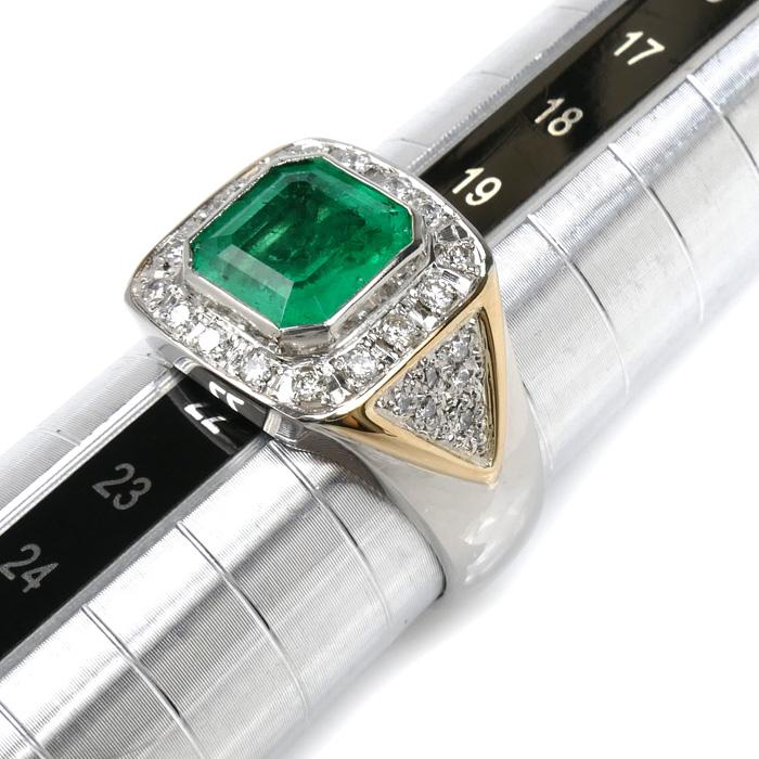 pt900k18 エメラルド ダイヤモンド　リング K18/Pt900 リング・指輪 エメラルド2.80ct ダイヤモンド0.37ct
