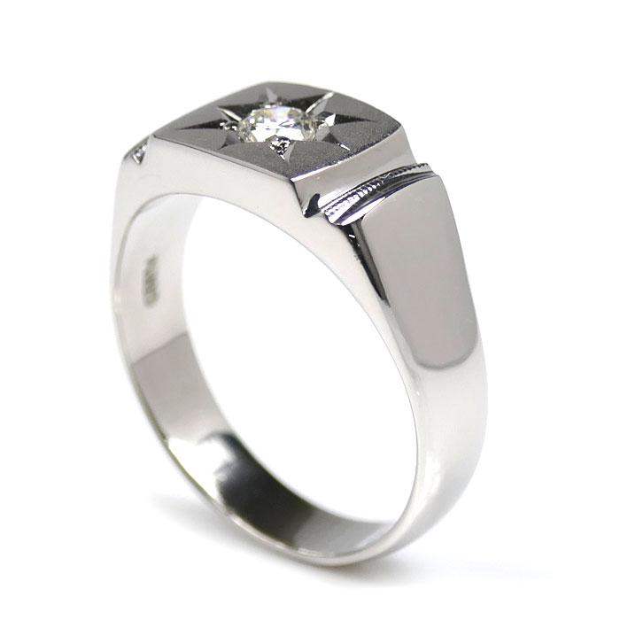 Pt900プラチナ リング・指輪 ダイヤモンド0.22ct 19号 11.1g メンズ