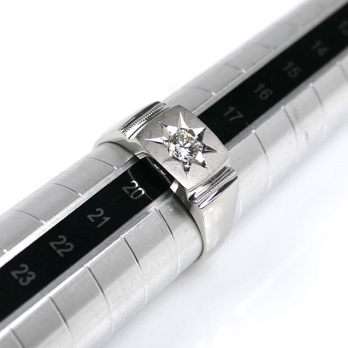 Pt900プラチナ リング・指輪 ダイヤモンド0.22ct 19号 11.1g メンズ