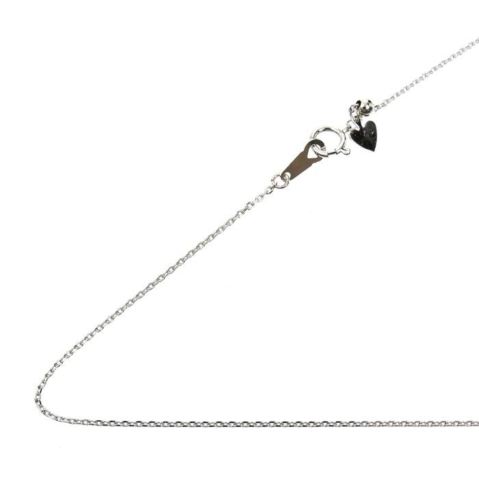 K18WG ホワイトゴールド ロング ネックレス 小豆 3.5g 〜70cm フリー