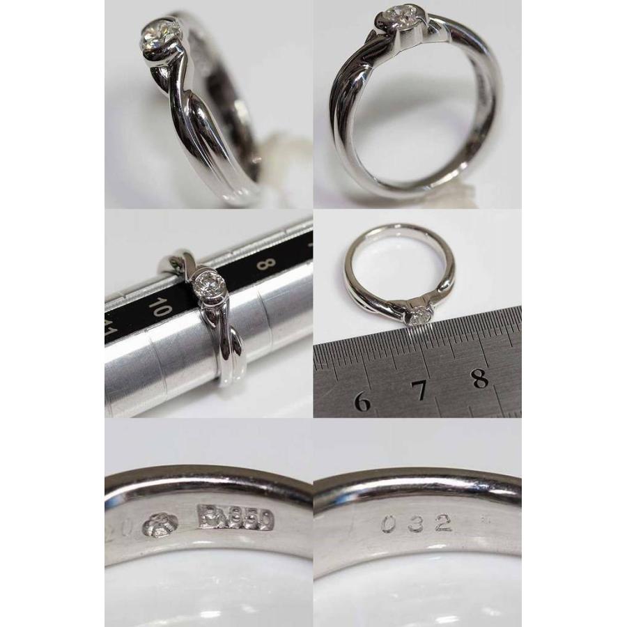 Pt プラチナ リング 指輪 Pt850 D.0.32ct 6.1g サイズ9号/MR290/中古 