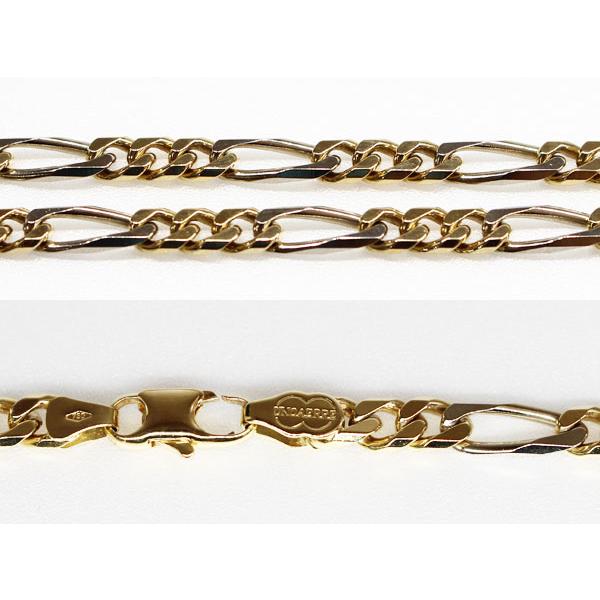 アンティーク　イタリアンネックレス　UNOAERRE フィガロチェーン　金750 アンティークイタリアンネックレスUNOAERRE フィガロチェーン金750
