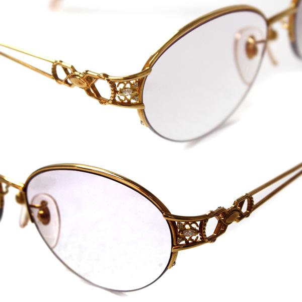 K18ダイヤ付きゴールド眼鏡度入り