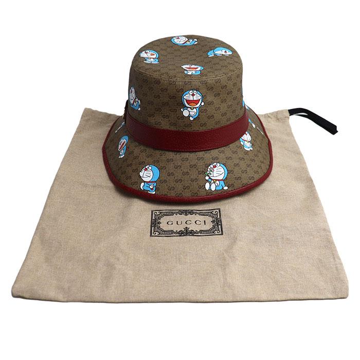 GUCCI グッチ ドラえもん コラボ ハット ブラウン 648846 L ユニ 
