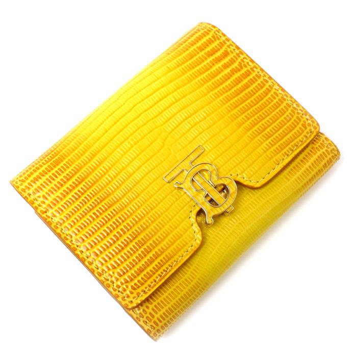 未使用級] バーバリー TBモノグラム ルナ PVC レザー 三つ折り 財布