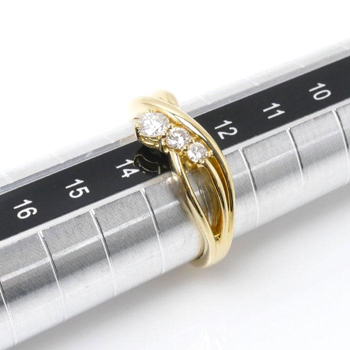 K18YG イエローゴールド リング・指輪 ダイヤモンド0.28ct 13号 4.7g