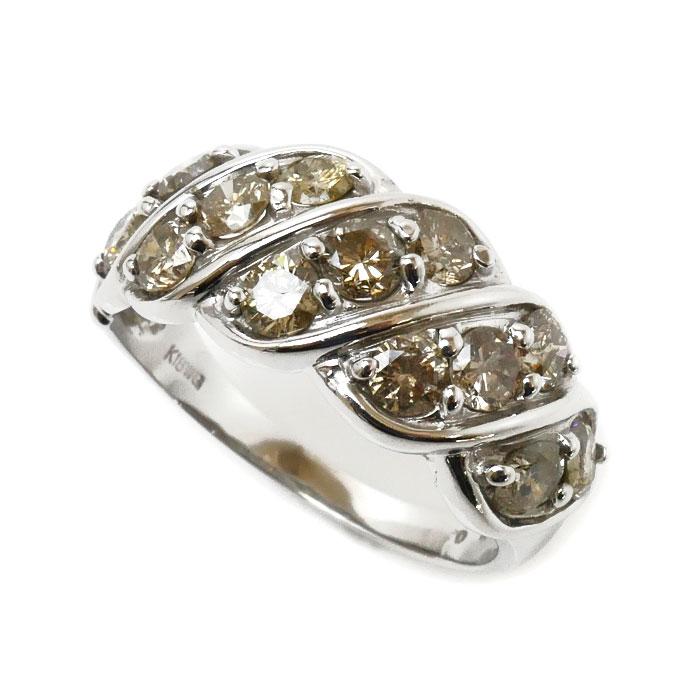 K18WG ホワイトゴールド リング・指輪 ダイヤモンド2.0ct 20号 5.5g