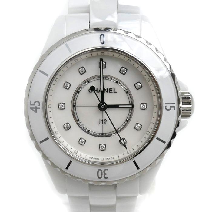 CHANEL シャネル J12 12Pダイヤ マザーオブパール 腕時計 電池式 CHANEL シャネル J12 12Pダイヤ マザーオブパール 腕時計 電池式