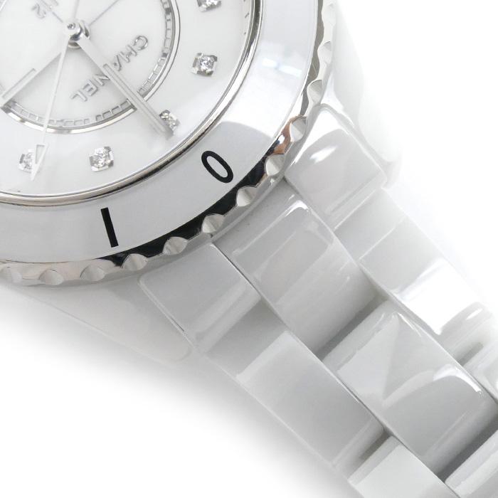 CHANEL シャネル J12 12Pダイヤ マザーオブパール 腕時計 電池式 CHANEL シャネル J12 12Pダイヤ マザーオブパール 腕時計 電池式