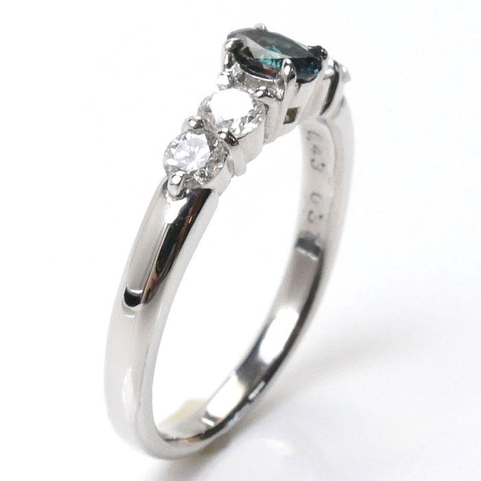 Pt900プラチナ リング・指輪 アレキサンドライト0.31ct ダイヤモンド 