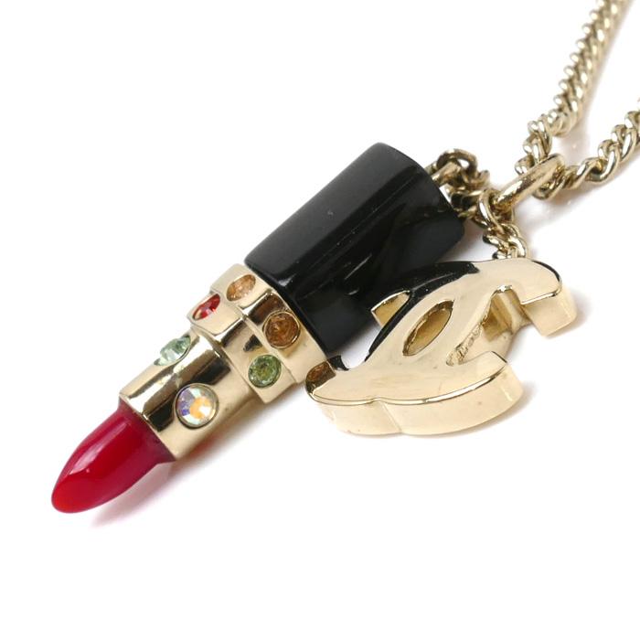 CHANEL シャネル メタル リップスティック 口紅 ココマーク ネックレス 