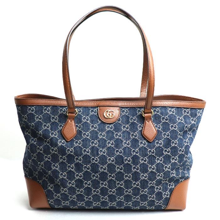 GUCCI（グッチ） GGデニム ミディアムトート トートバッグ ブルー 