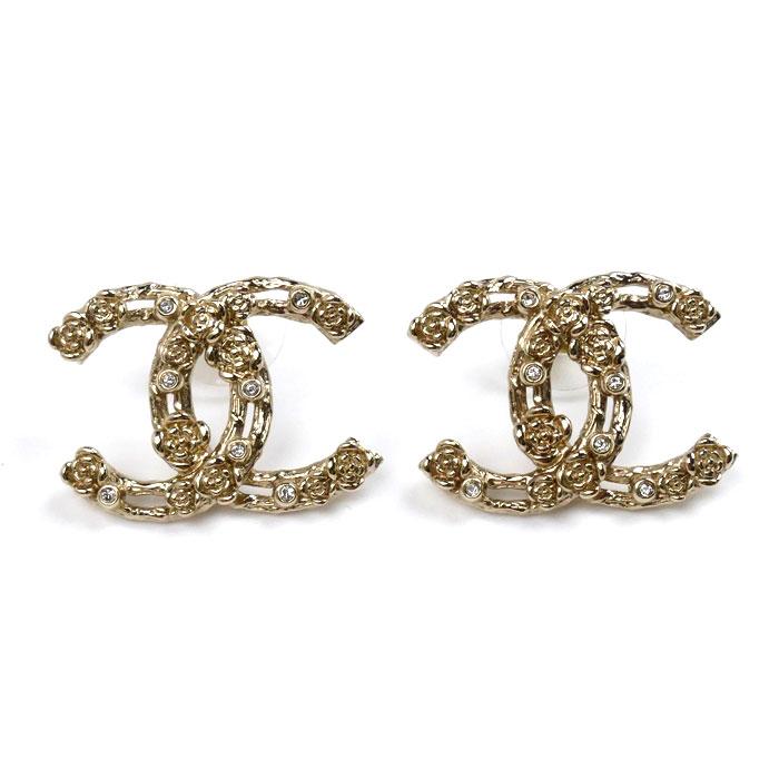 CHANEL シャネル メタル ココマーク カメリア ピアス レディース 中古 