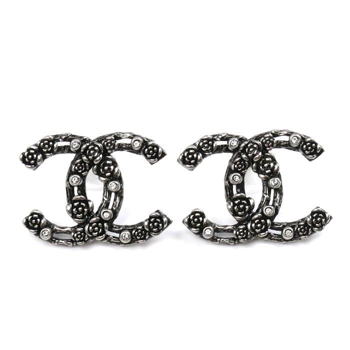 CHANEL シャネル メタル ココマーク カメリア ピアス レディース 中古 
