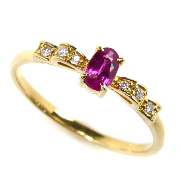 K18YG イエローゴールド ルビー リング・指輪 ルビー0.28ct  