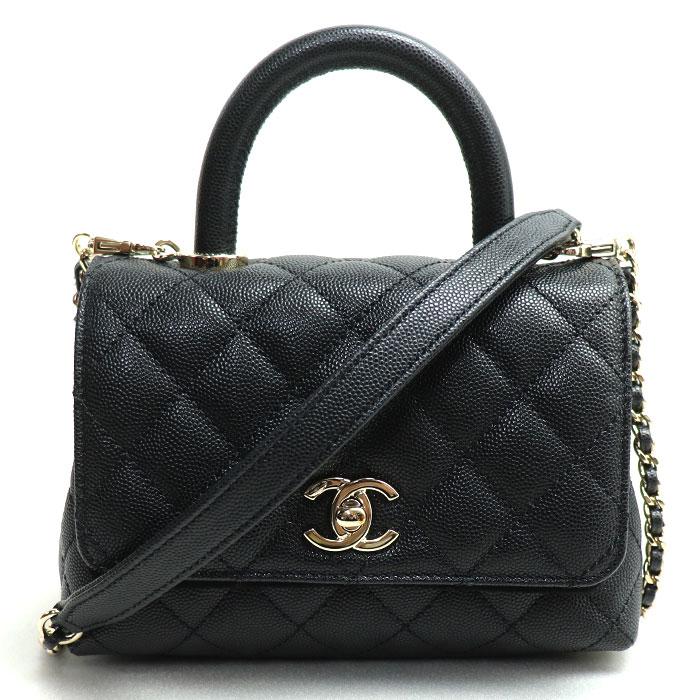 ★美品★CHANELココハンドル19㎝　ブラック 入手困難♪》 CHANEL ココハンドル Mini 19cm BLACK G金具