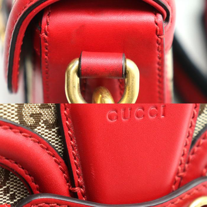 Gucci ショルダーバッグ ベージュ/レッド GUCCI（グッチ） レディウェブ ショルダー ショルダーバッグ ベージュ