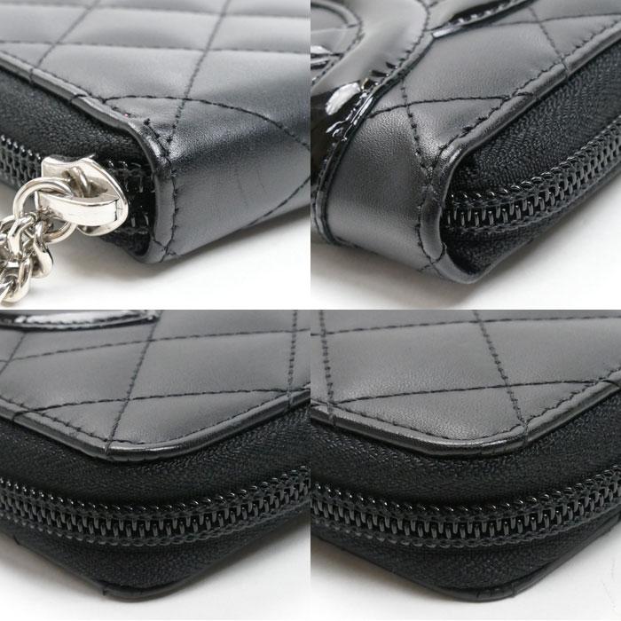 CHANEL シャネル カンボンライン 長財布 ラウンドファスナー ブラック  