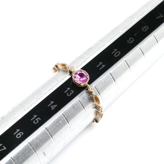 K18PG ピンクゴールド リング・指輪 ピンクサファイア0.178ct 12号 1.2  
