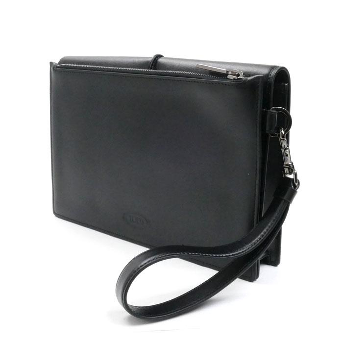 TOD'S トッズ Tタイムレス クラッチバッグ ブラック