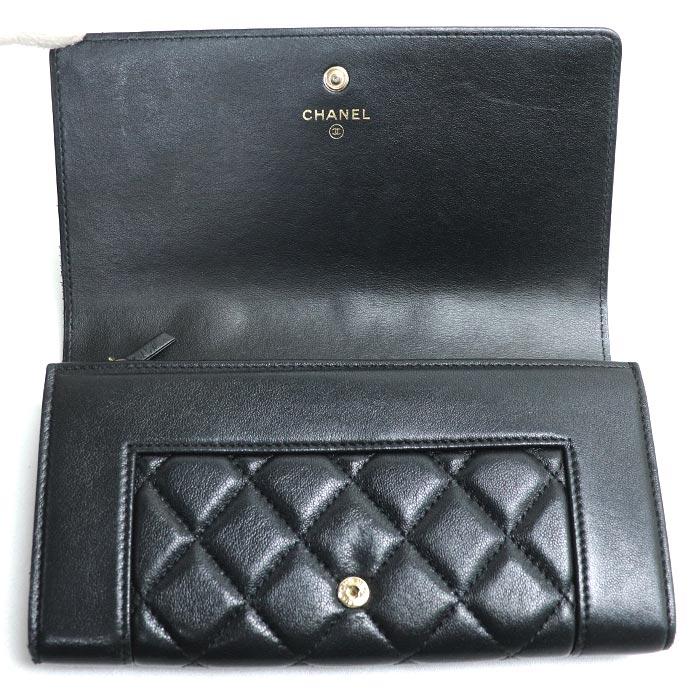 CHANEL シャネル マトラッセ マドモアゼル 長財布 ブラック A80971 レディース 中古の画像