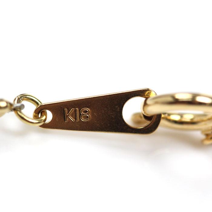 K18YG イエローゴールド ネックレス パール約3.5mm ルビー 6.6g 45cm 