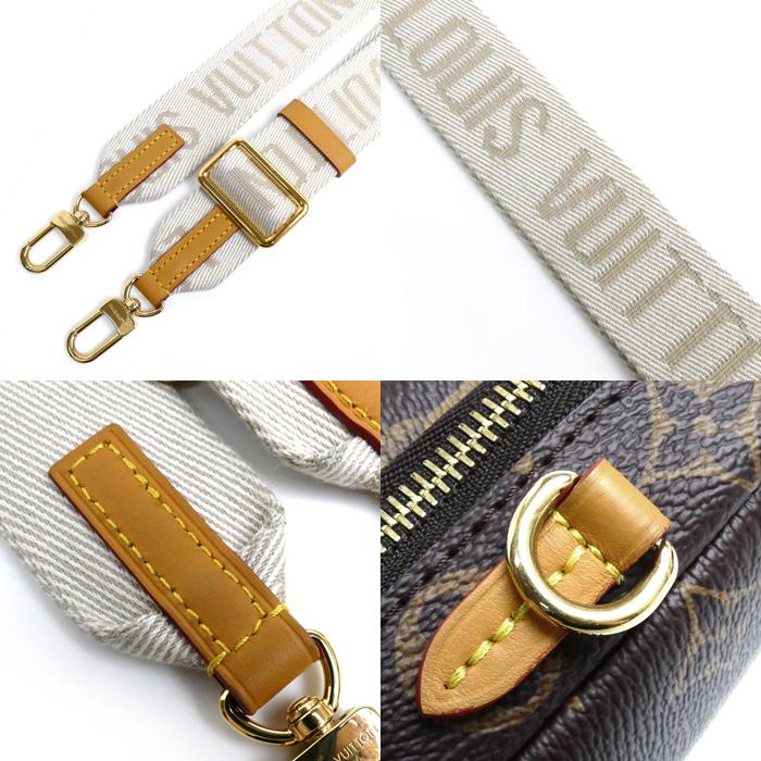【瀬戸大橋店】 中古 LOUIS VUITTON | ルイ・ヴィトン ショルダーバッグ モノグラムストライプ ダブルフォンポーチ M81005 ブラウン 【122】 LOUIS VUITTON】ルイヴィトン『モノグラム ストライプ ダブル フォン