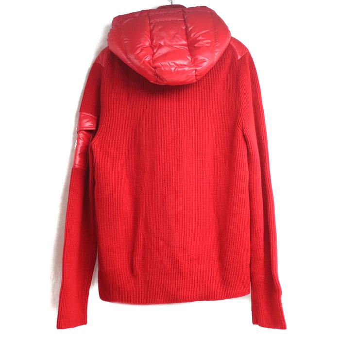 MONCLER（モンクレール） ニット切替ダウン ダウンジャケット レッド
