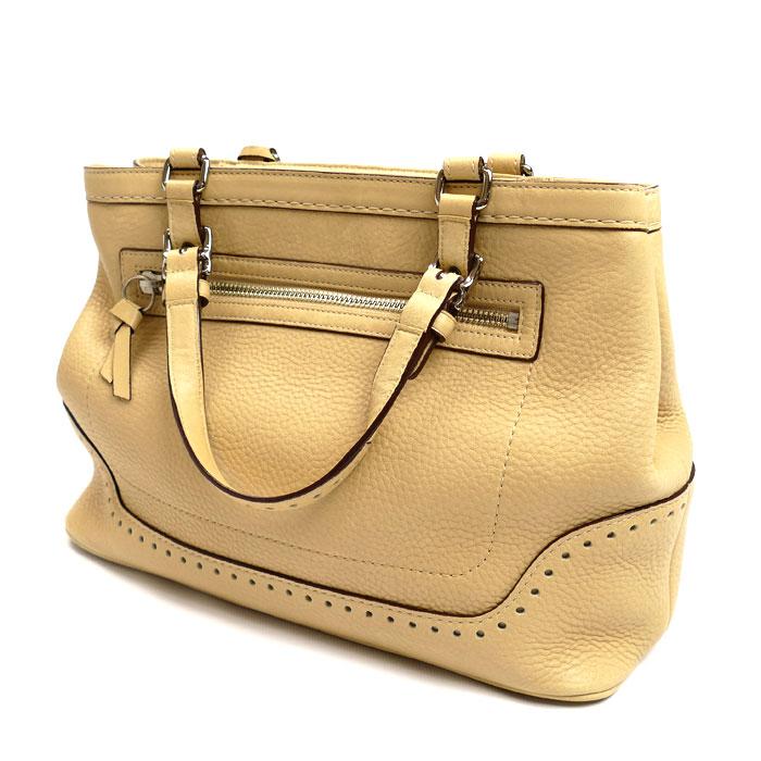 COACH コーチ ハンプトンズ フリンジ ハンドバッグ ベージュ