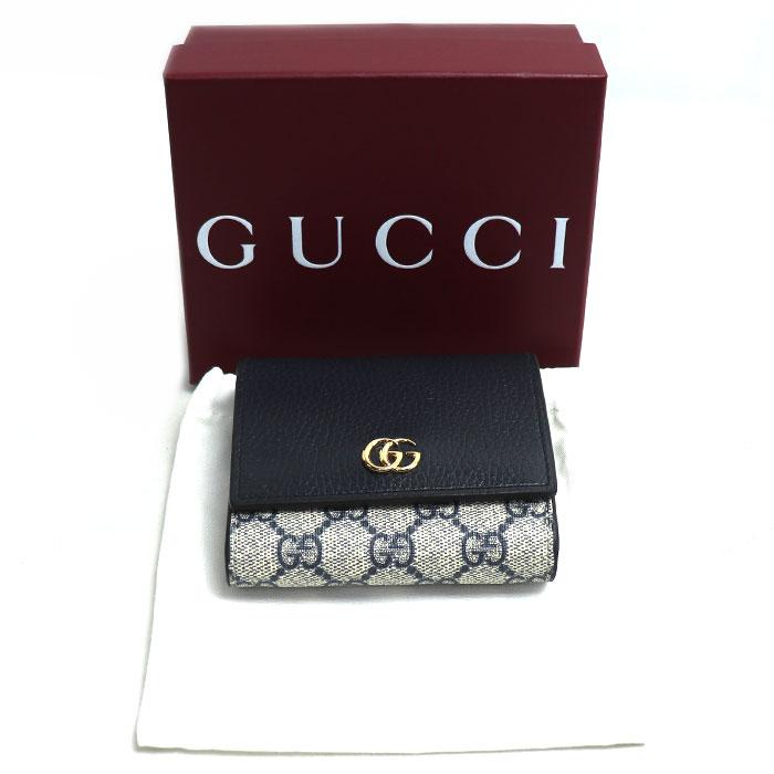 GUCCI グッチ ダブルG バイカラー ミディアムウォレット 二
