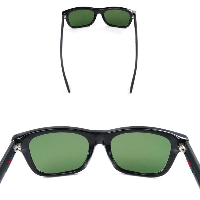 GUCCI グッチ サングラス ブラック グリーン GG0008SA 002 度入り ユニ  