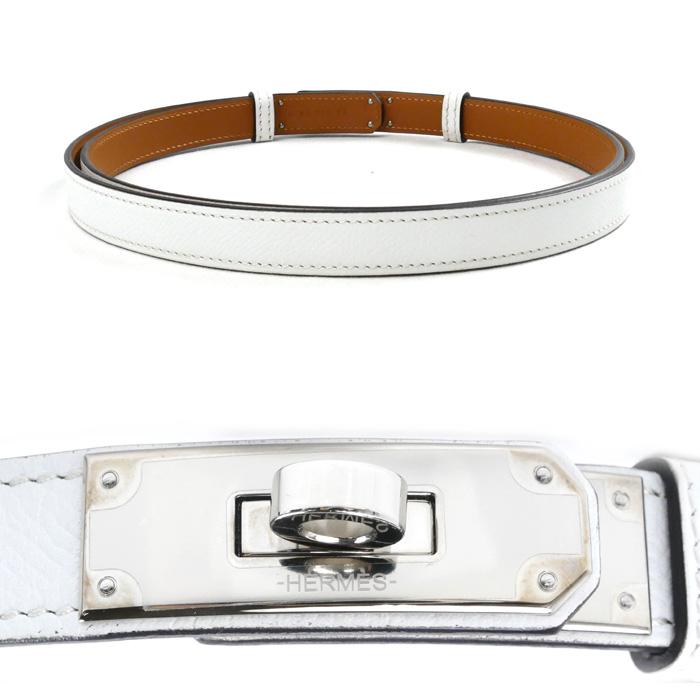 HERMES エルメス ケリー18 ベルト ホワイト(Blanc) A刻印 HERMES エルメス ケリー18 ベルト ホワイト(Blanc) A刻印