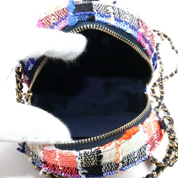 CHANEL シャネル ラウンド ミニ クラシック チェーンショルダー ショルダーバッグ マルチカラー AP0245 ツイード マルチ レディース【中古】【美品】 CHANEL（シャネル） ラウンド ミニ クラシック チェーンショルダー