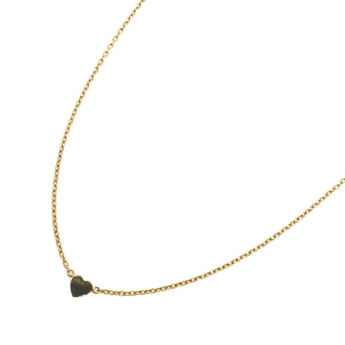 K18YG イエローゴールド ハート ネックレス 2.0g 38cm レディース 中古