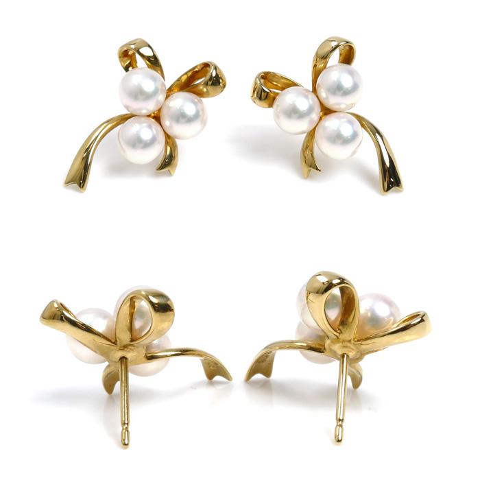 MIKIMOTO（ミキモト） K18YG イエローゴールド パール リボン